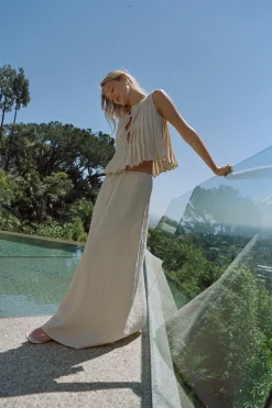 Elodie Linen Maxi Skirt Oatmeal