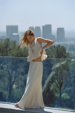 Elodie Linen Maxi Skirt Oatmeal