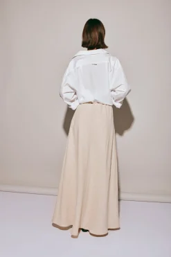 Elodie Linen Maxi Skirt Oatmeal