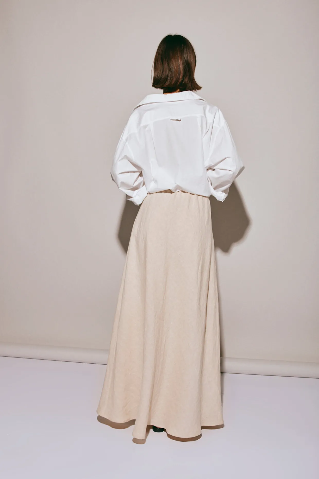 Elodie Linen Maxi Skirt Oatmeal