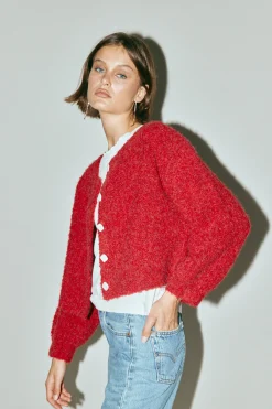 Elsie Knit Cardigan Chilli