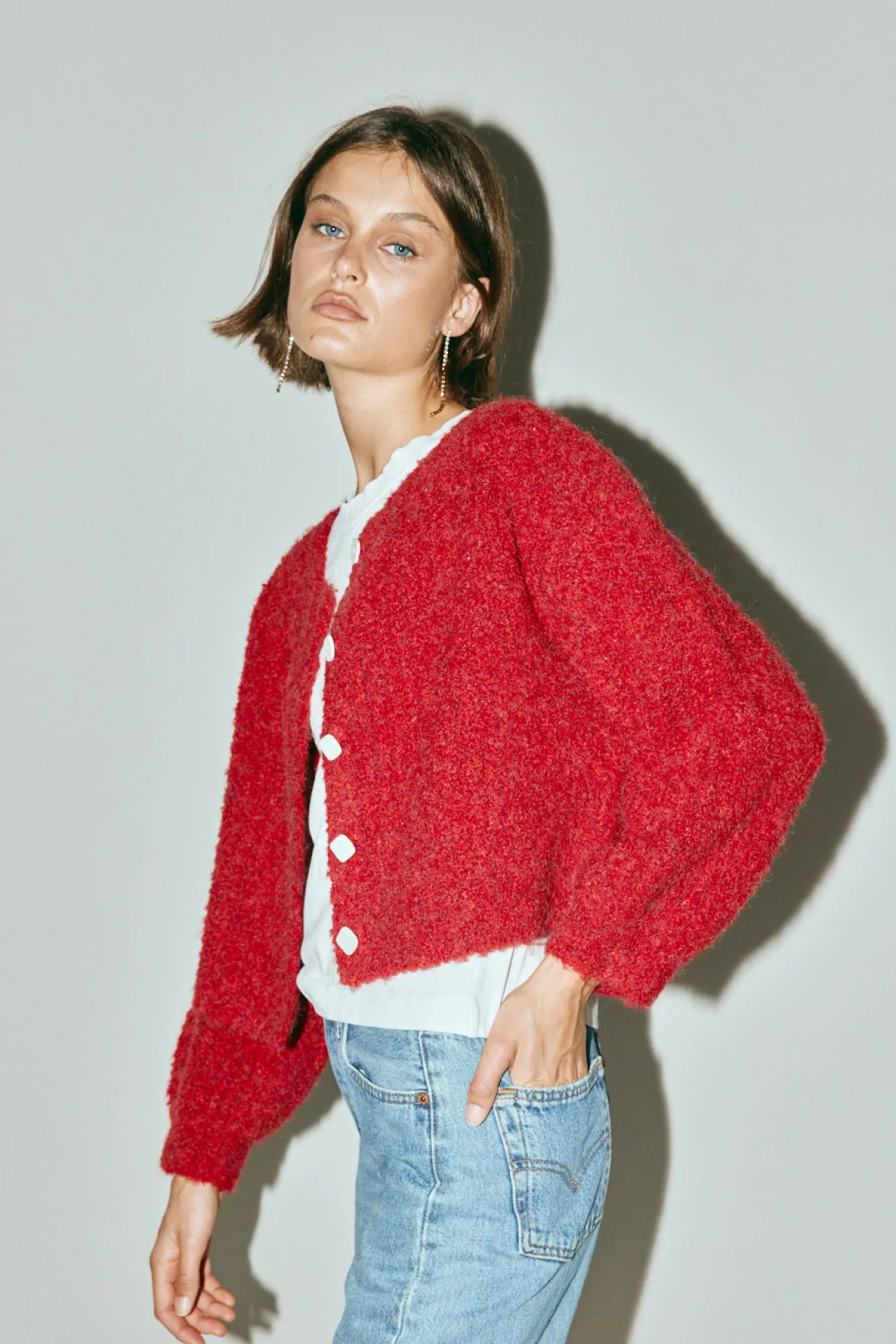 Elsie Knit Cardigan Chilli