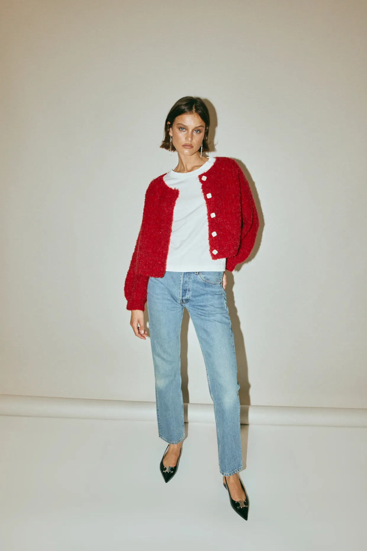 Elsie Knit Cardigan Chilli
