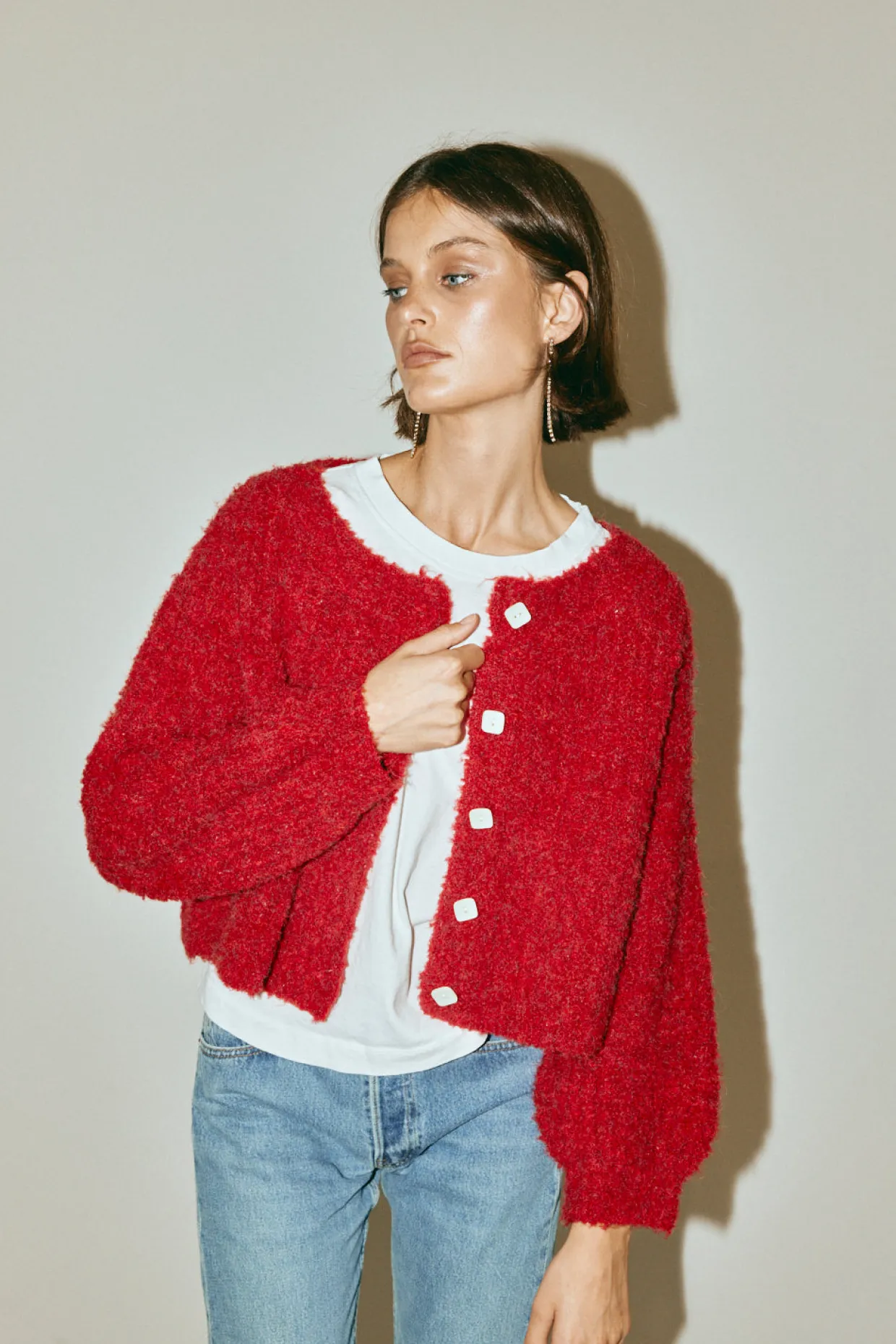 Elsie Knit Cardigan Chilli