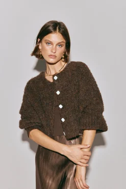 Elsie Knit Cardigan Chocolate