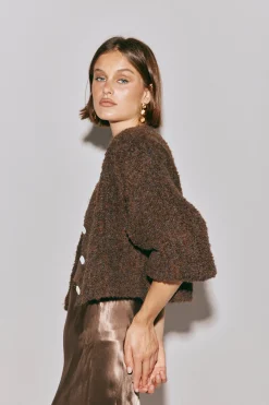 Elsie Knit Cardigan Chocolate
