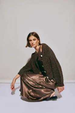 Elsie Knit Cardigan Chocolate