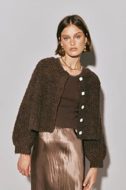 Elsie Knit Cardigan Chocolate
