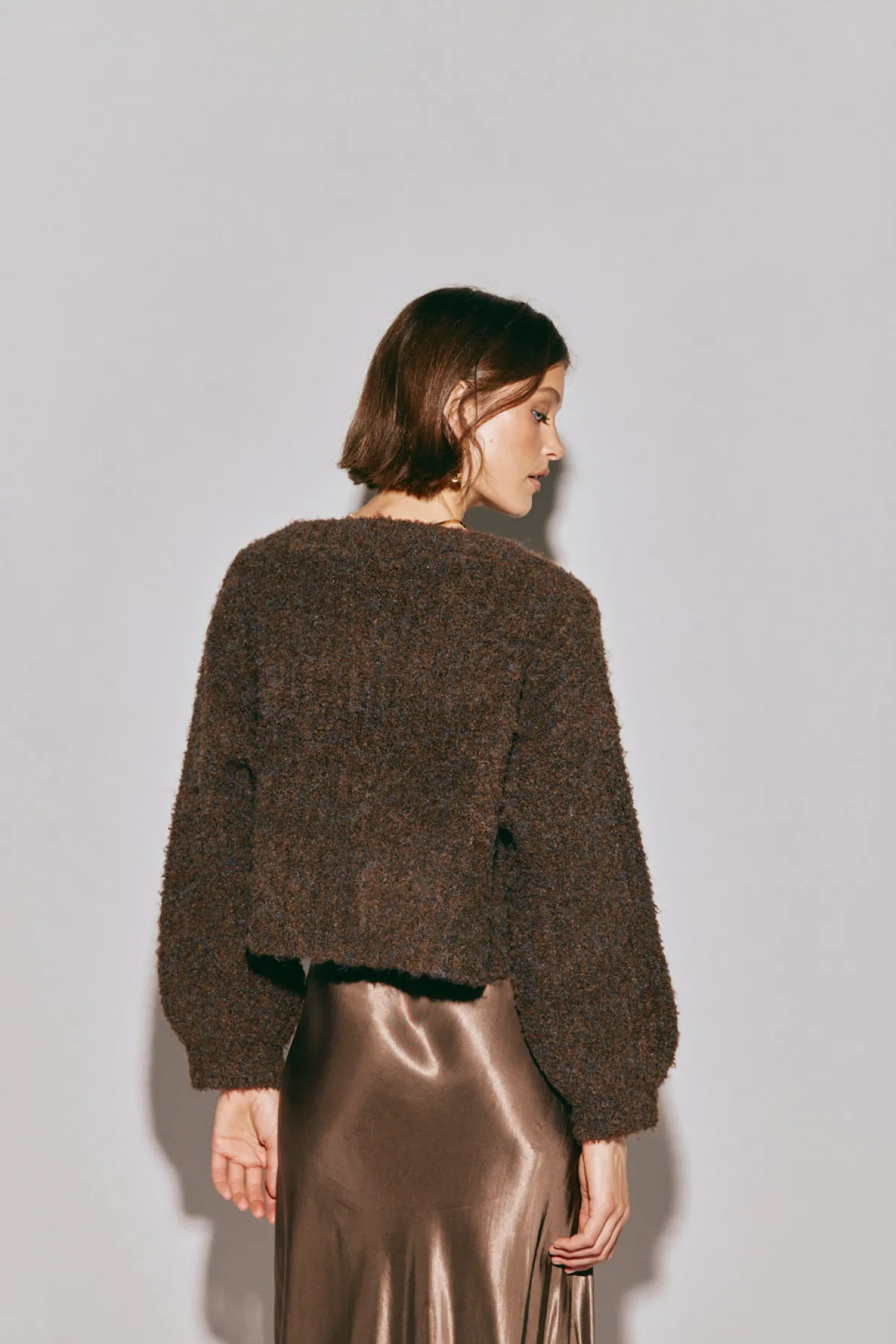 Elsie Knit Cardigan Chocolate