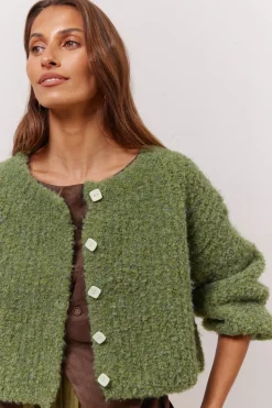 Elsie Knit Cardigan Green
