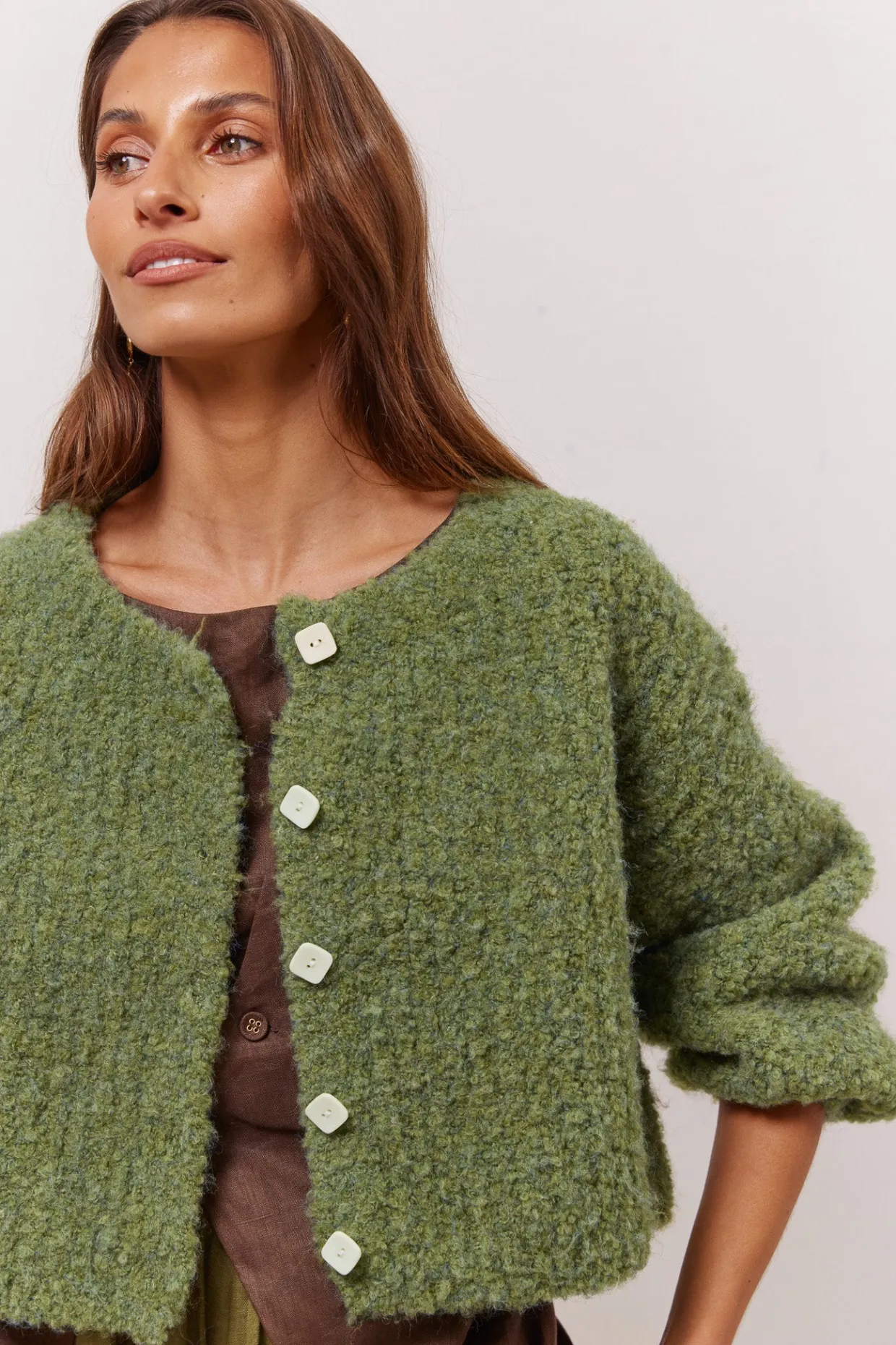 Elsie Knit Cardigan Green