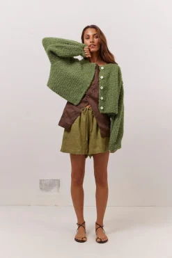 Elsie Knit Cardigan Green