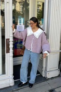 Elsie Knit Cardigan Lilac