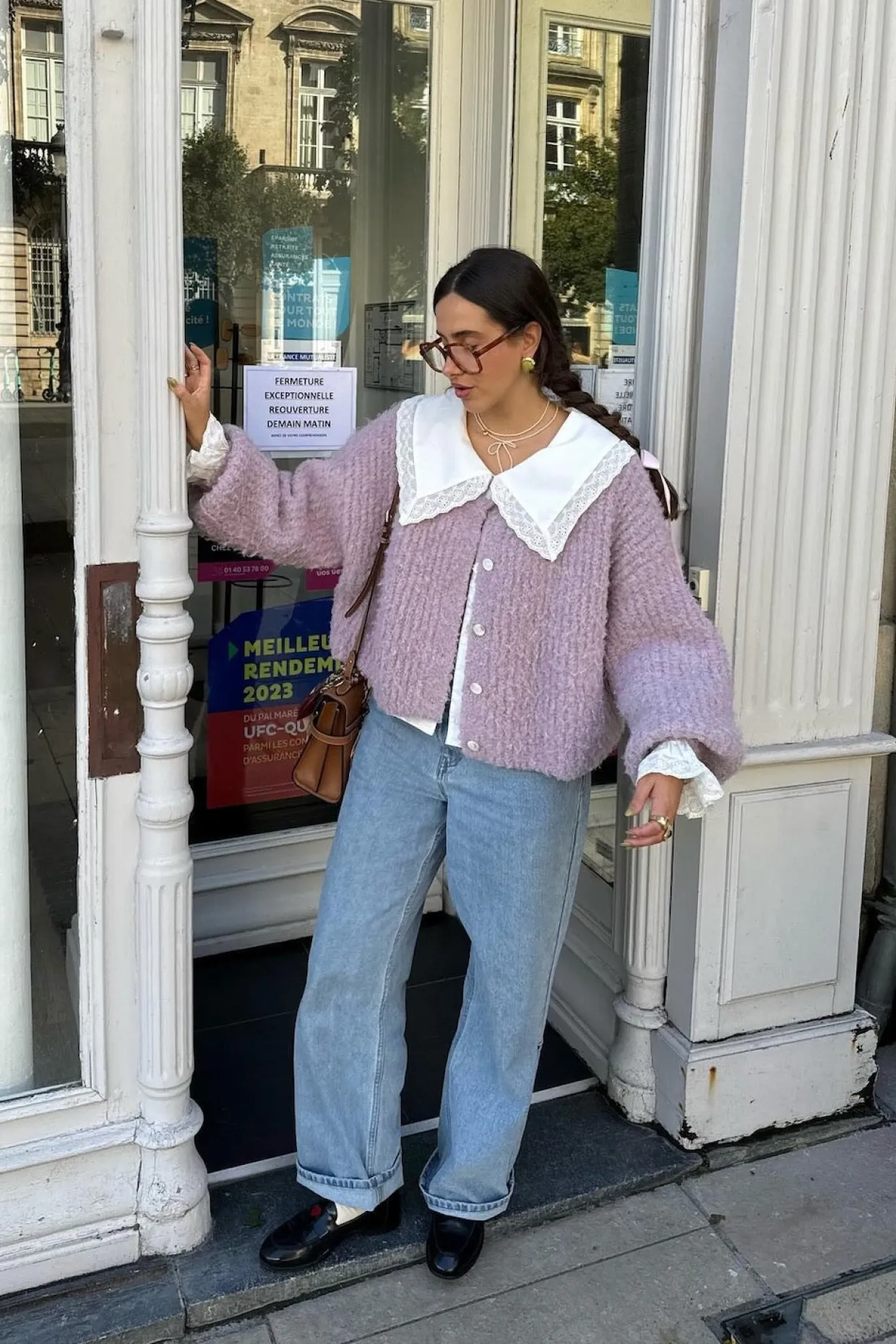 Elsie Knit Cardigan Lilac