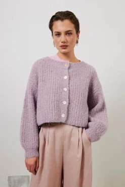 Elsie Knit Cardigan Lilac