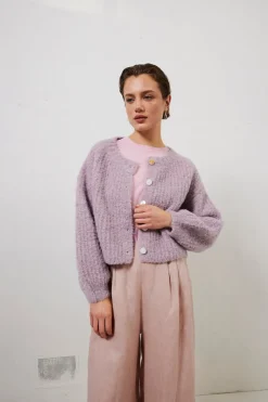 Elsie Knit Cardigan Lilac
