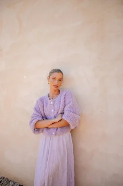 Elsie Knit Cardigan Lilac