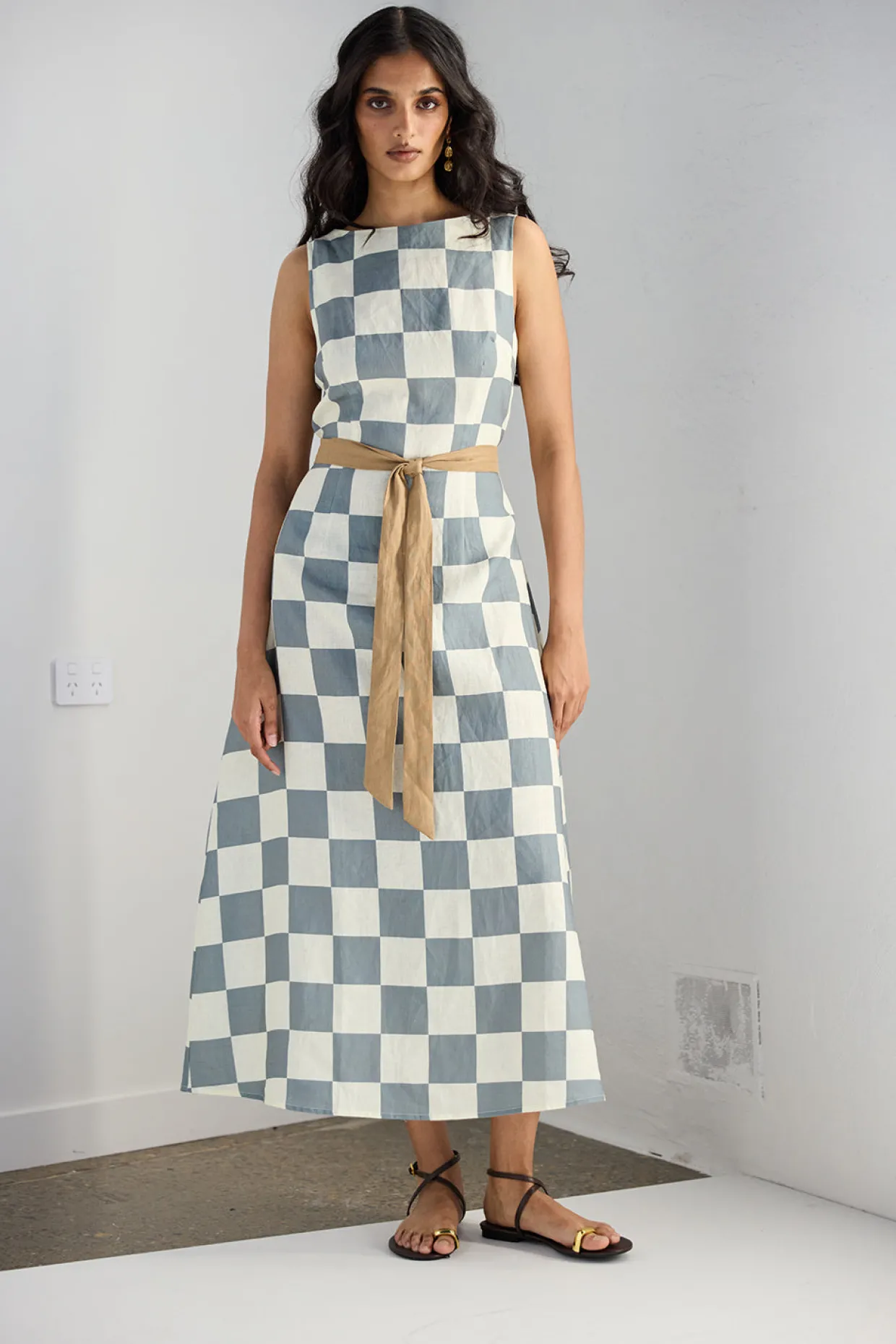 Emil Linen Midi Dress Asta