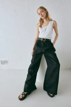 Energy Flows Linen Pants Black