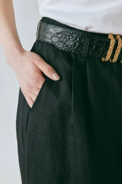 Energy Flows Linen Pants Black