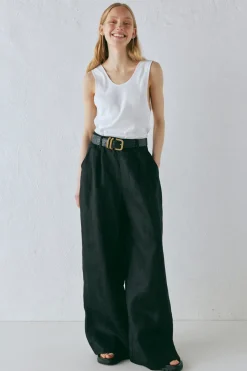 Energy Flows Linen Pants Black