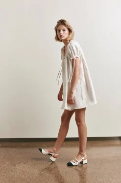 Evelyn Linen Mini Dress White