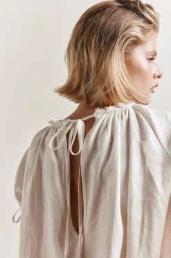 Evelyn Linen Mini Dress White