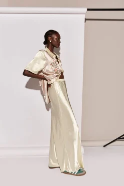 Florence Bias Cut Maxi Skirt Butter