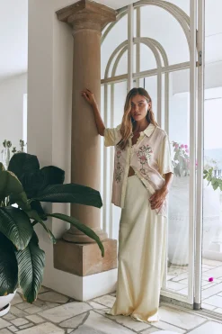 Florence Bias Cut Maxi Skirt Butter