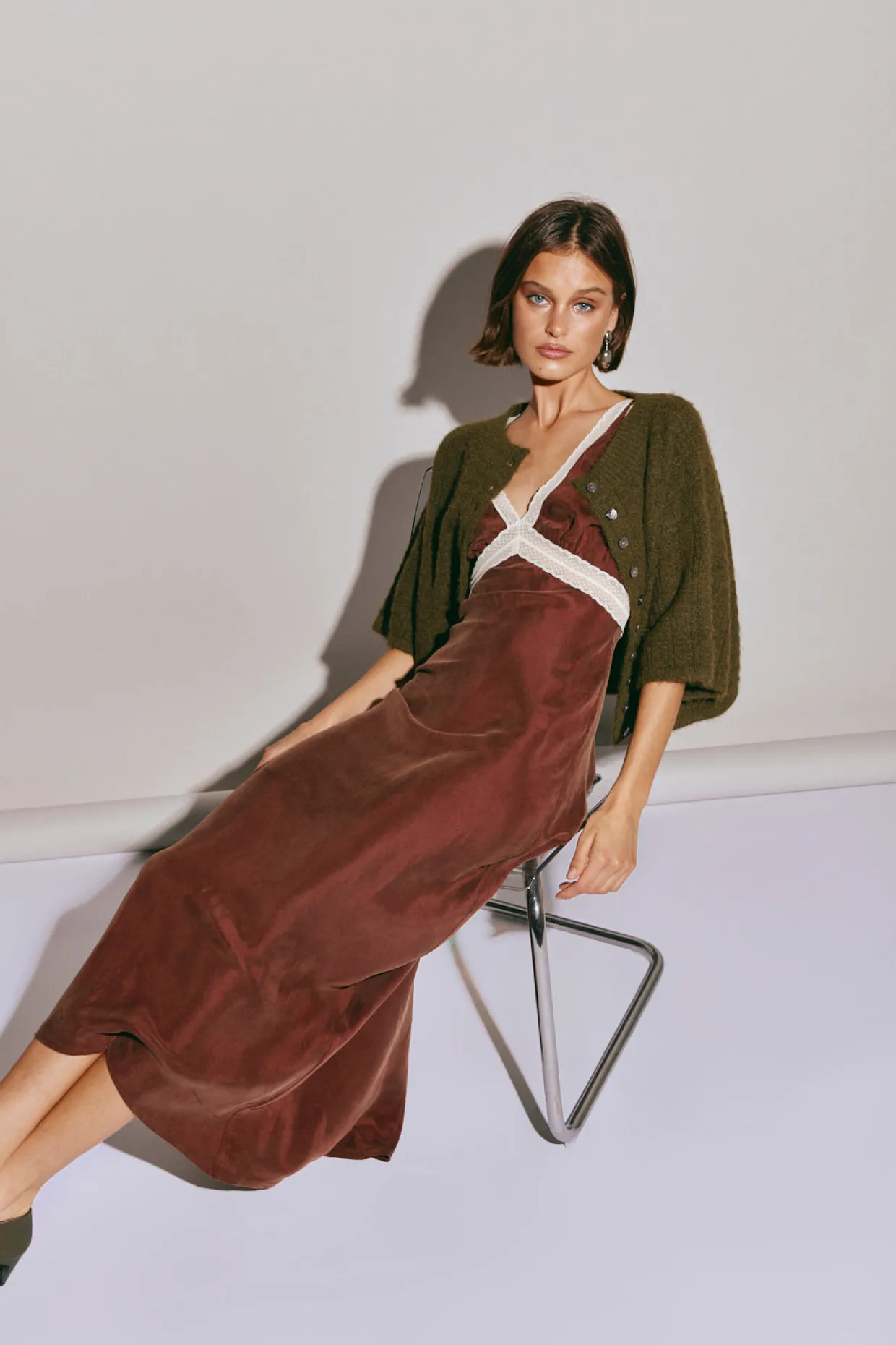 Hailey Knit Cardigan Khaki