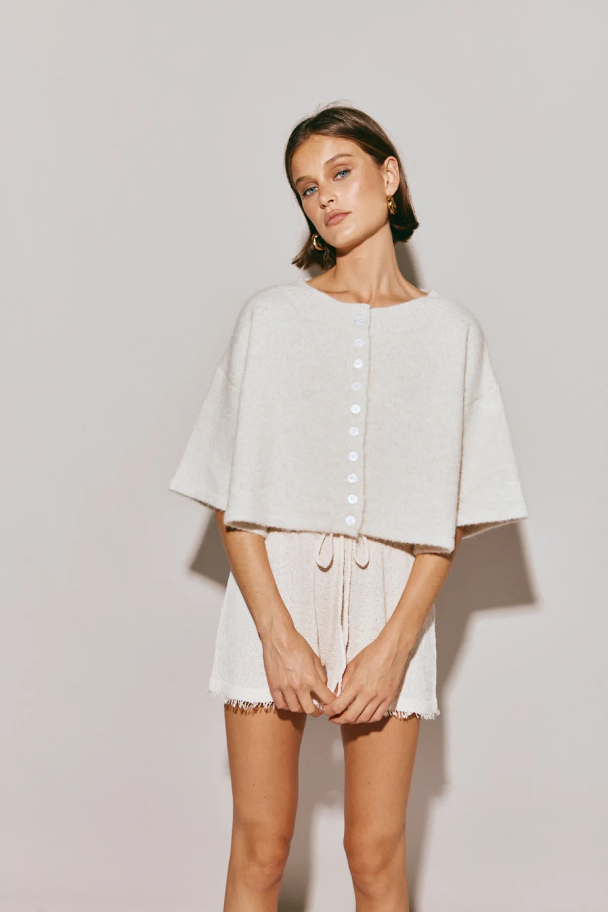 Hailey Knit Cardigan Oyster