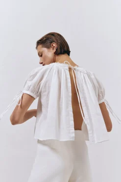 Harry Girl Smock Top White