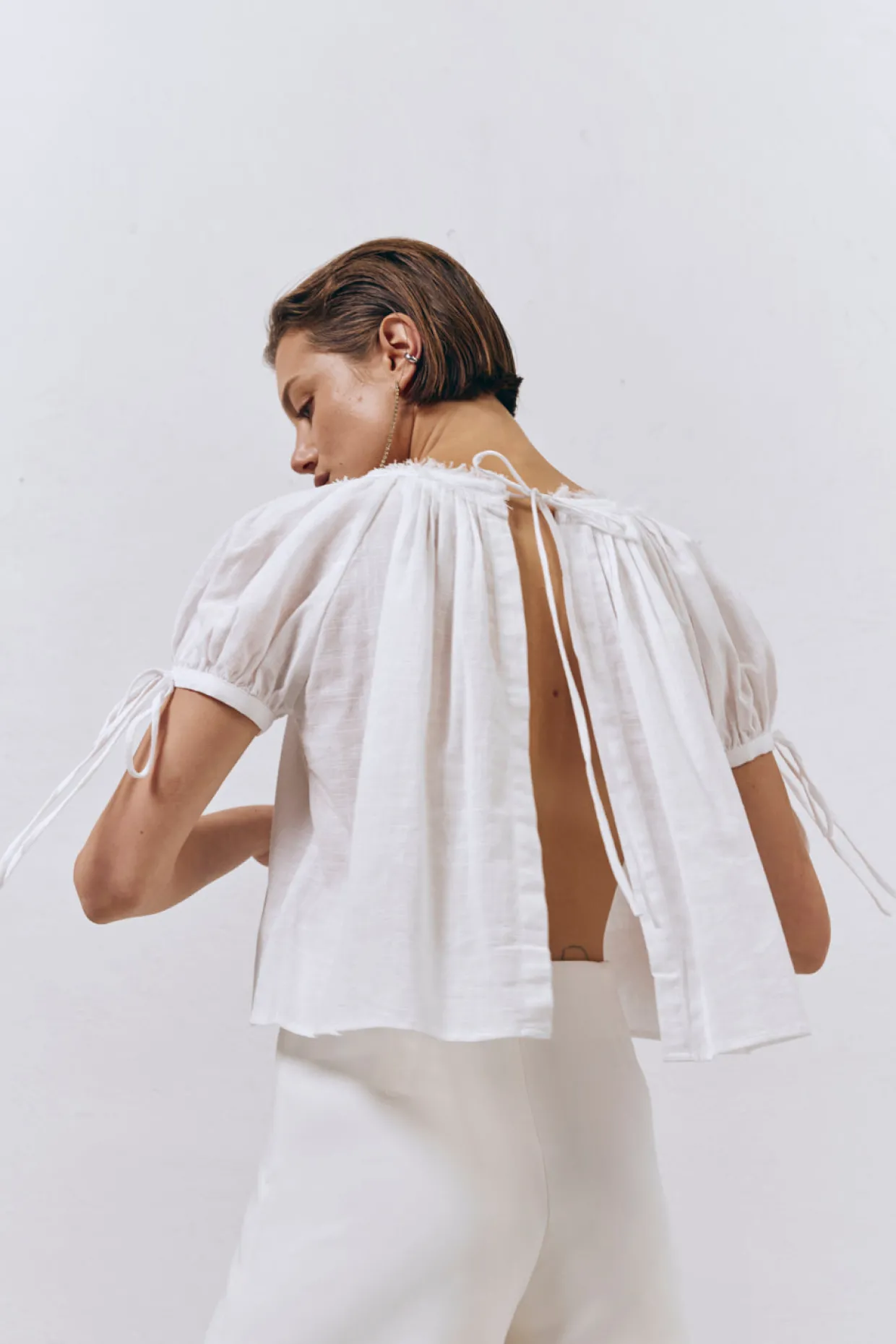 Harry Girl Smock Top White