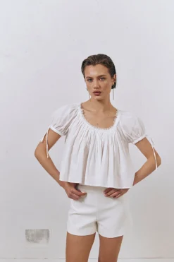 Harry Girl Smock Top White