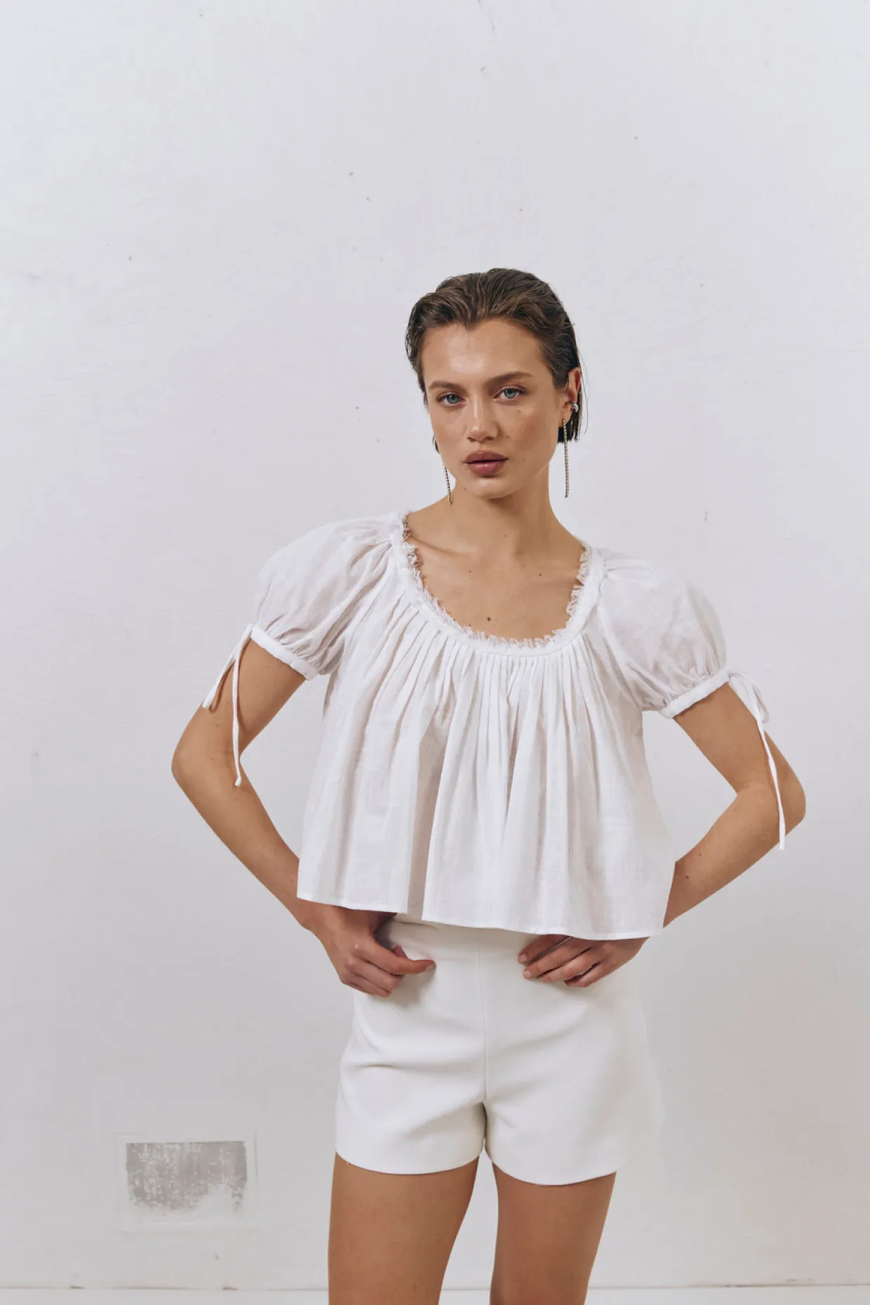 Harry Girl Smock Top White