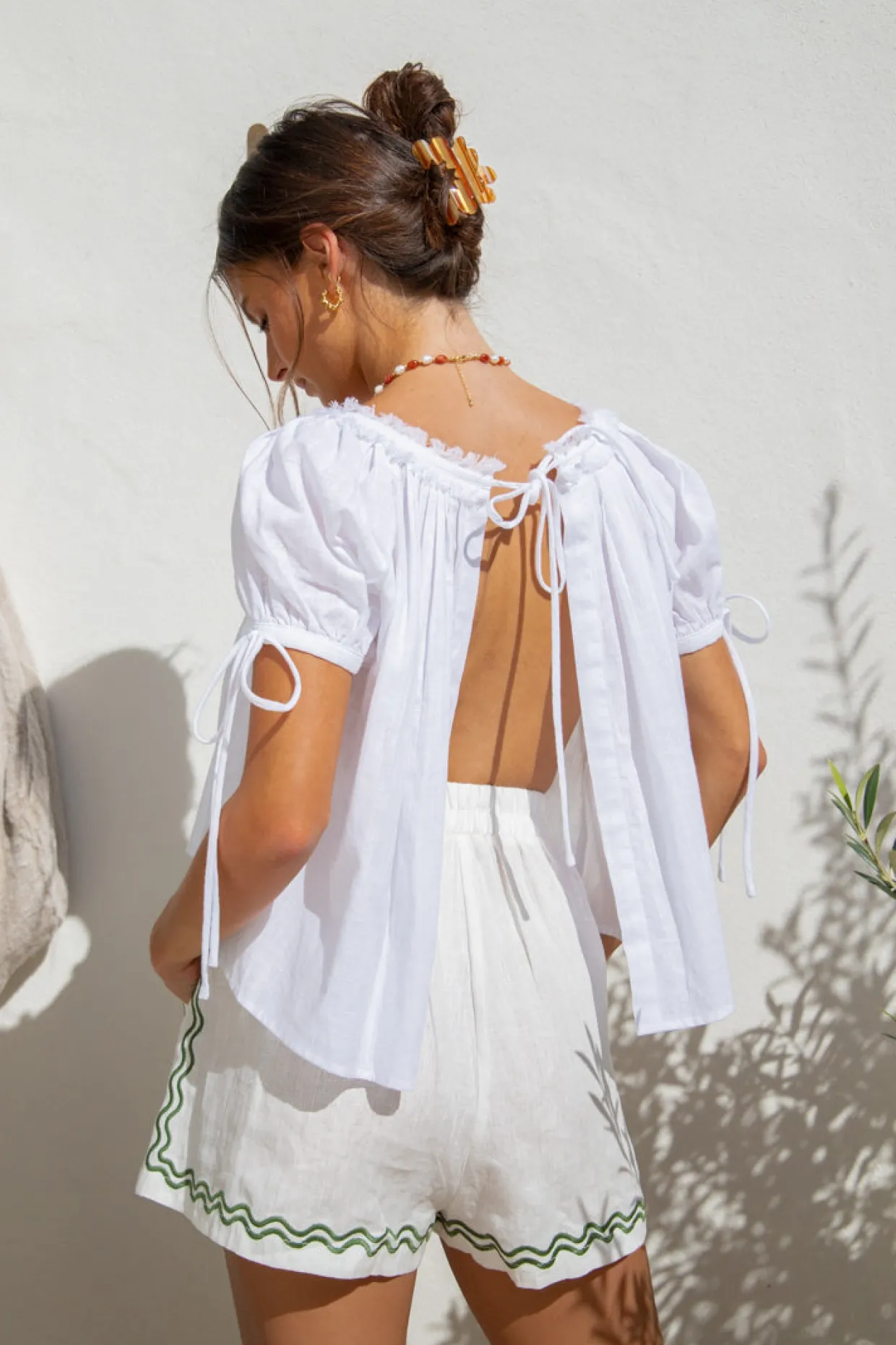 Harry Girl Smock Top White