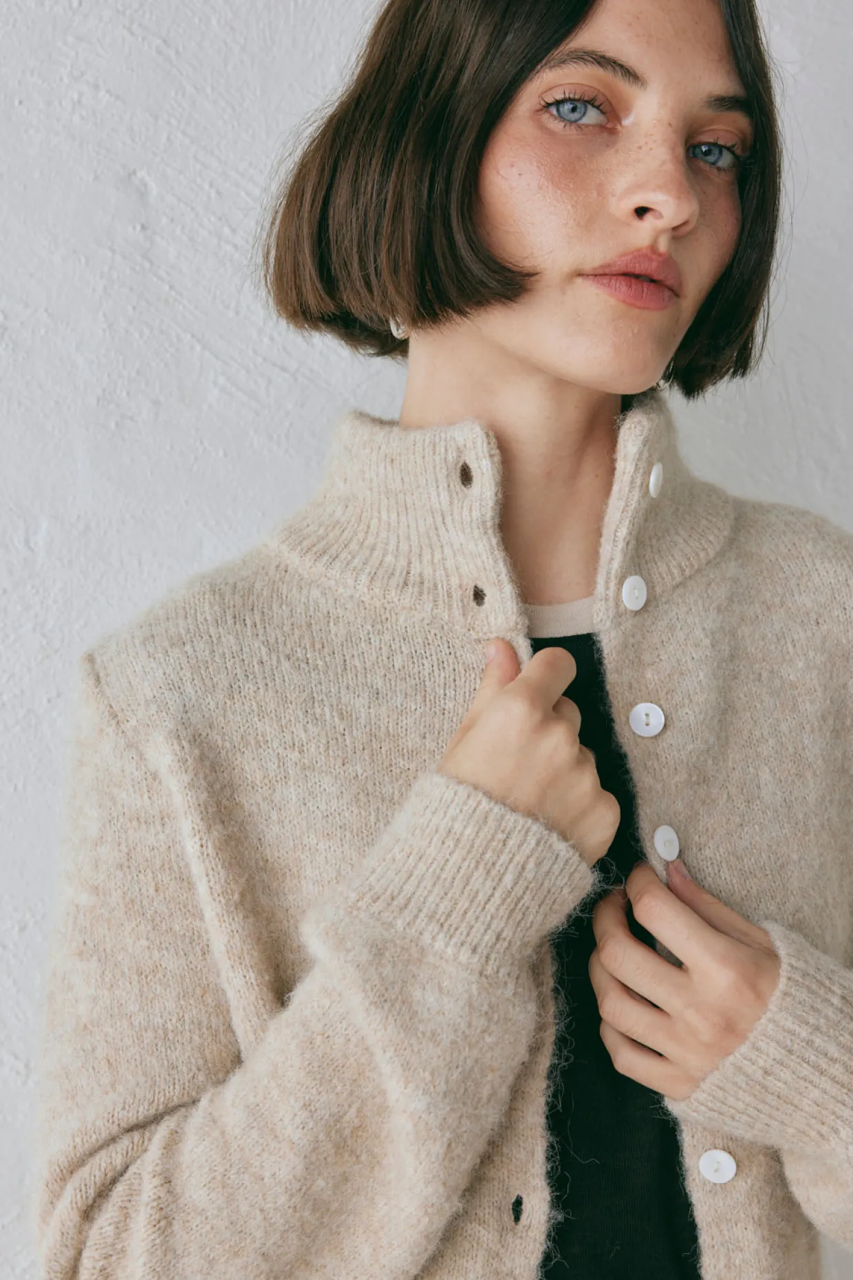 Henley Knit Cardigan Marle