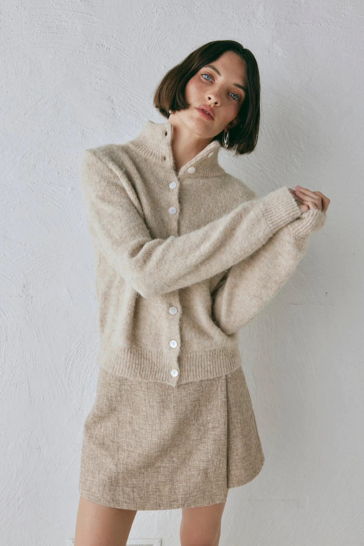Henley Knit Cardigan Marle