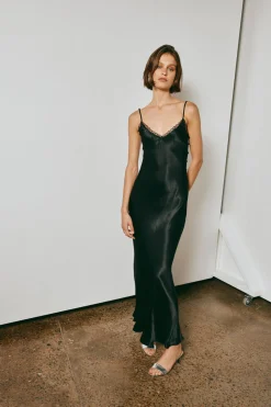 Isle Of Paradise Bias Cut Maxi Dress Black