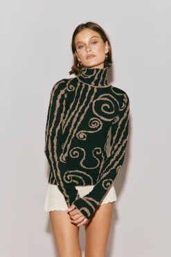 Ivy Muse Knit Skivvy Black Swirl