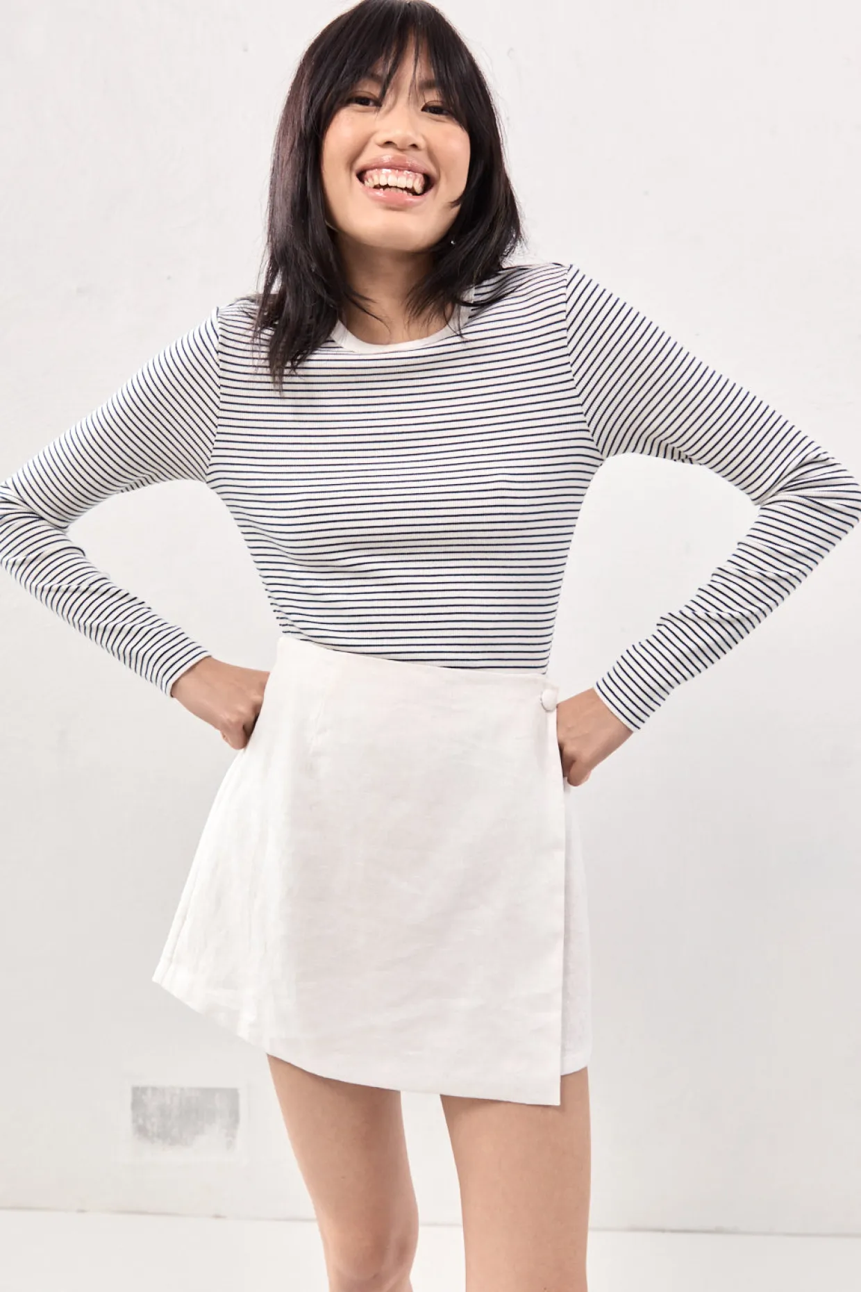 Jardin Linen Mini Skort White