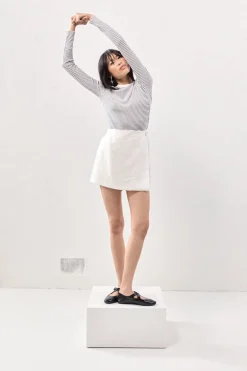 Jardin Linen Mini Skort White