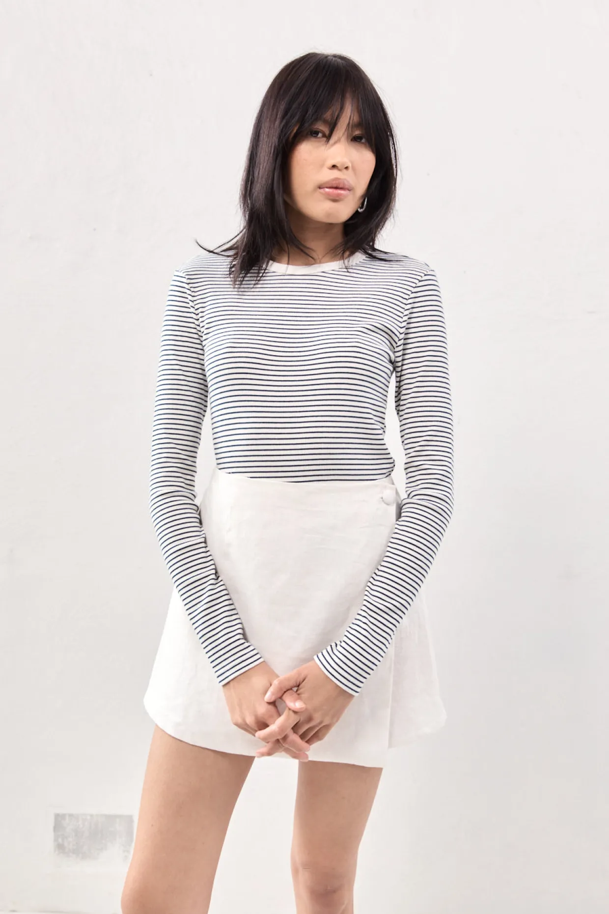 Jardin Linen Mini Skort White