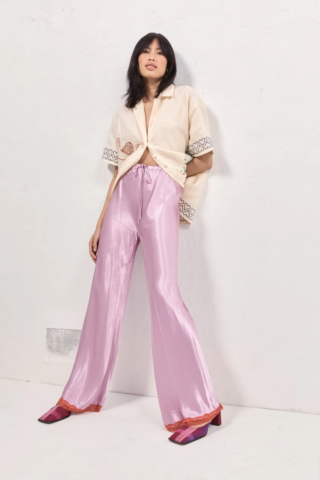 Josefin Satin Pants Lilac