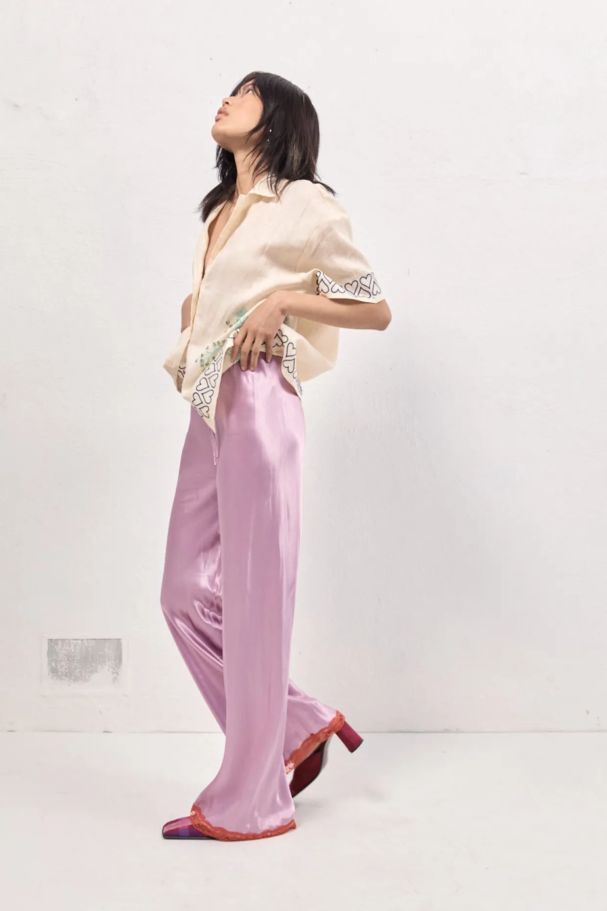 Josefin Satin Pants Lilac
