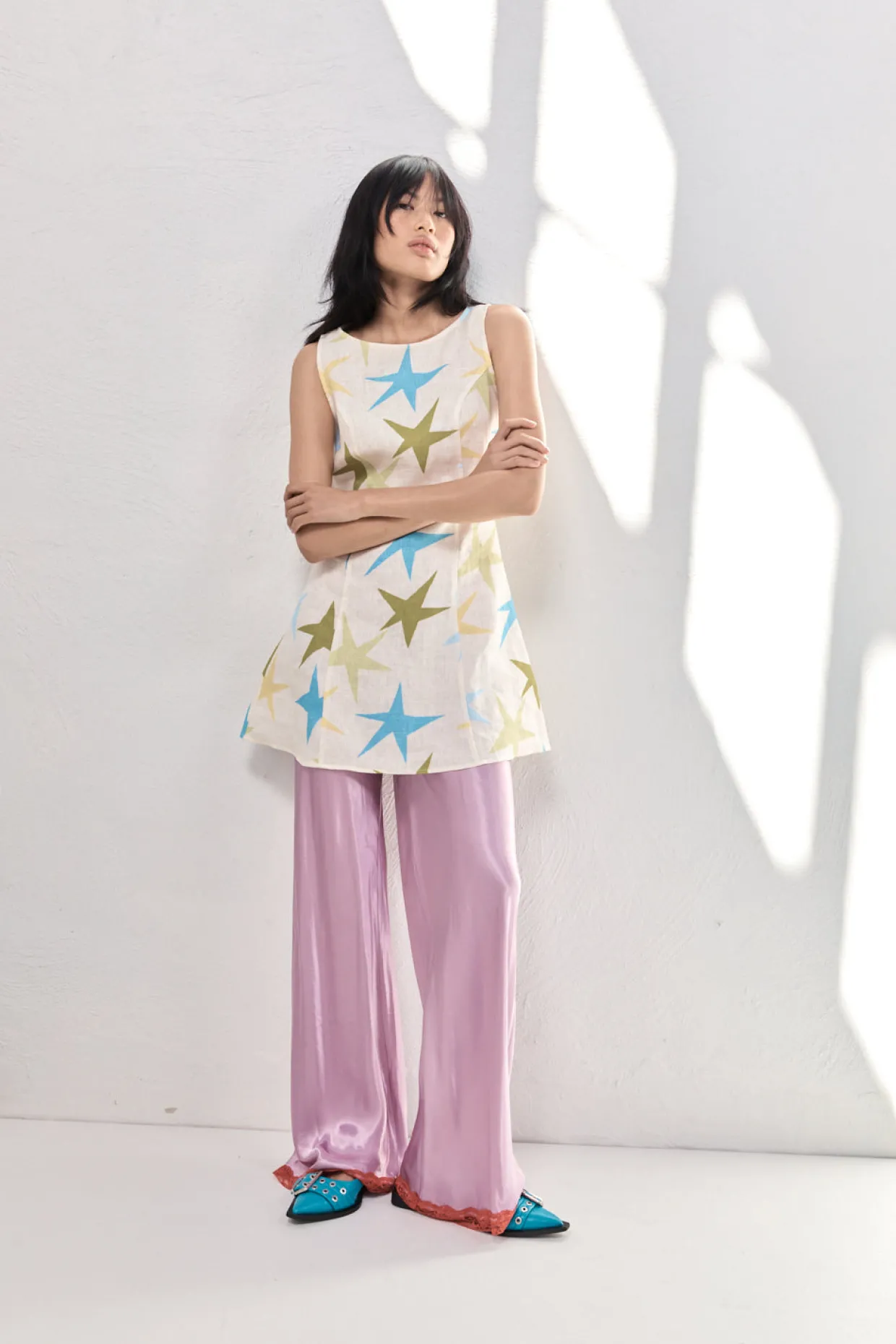 Josefin Satin Pants Lilac