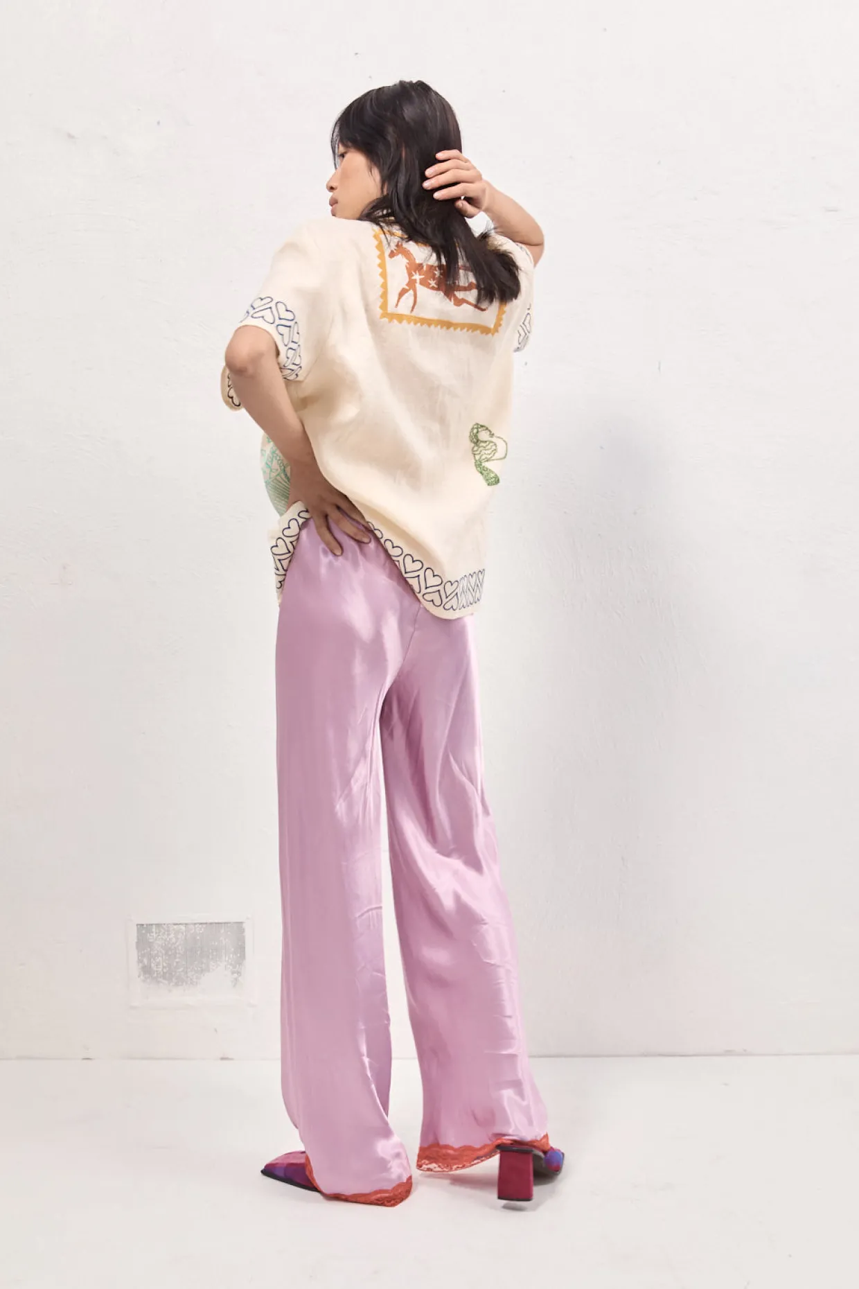 Josefin Satin Pants Lilac