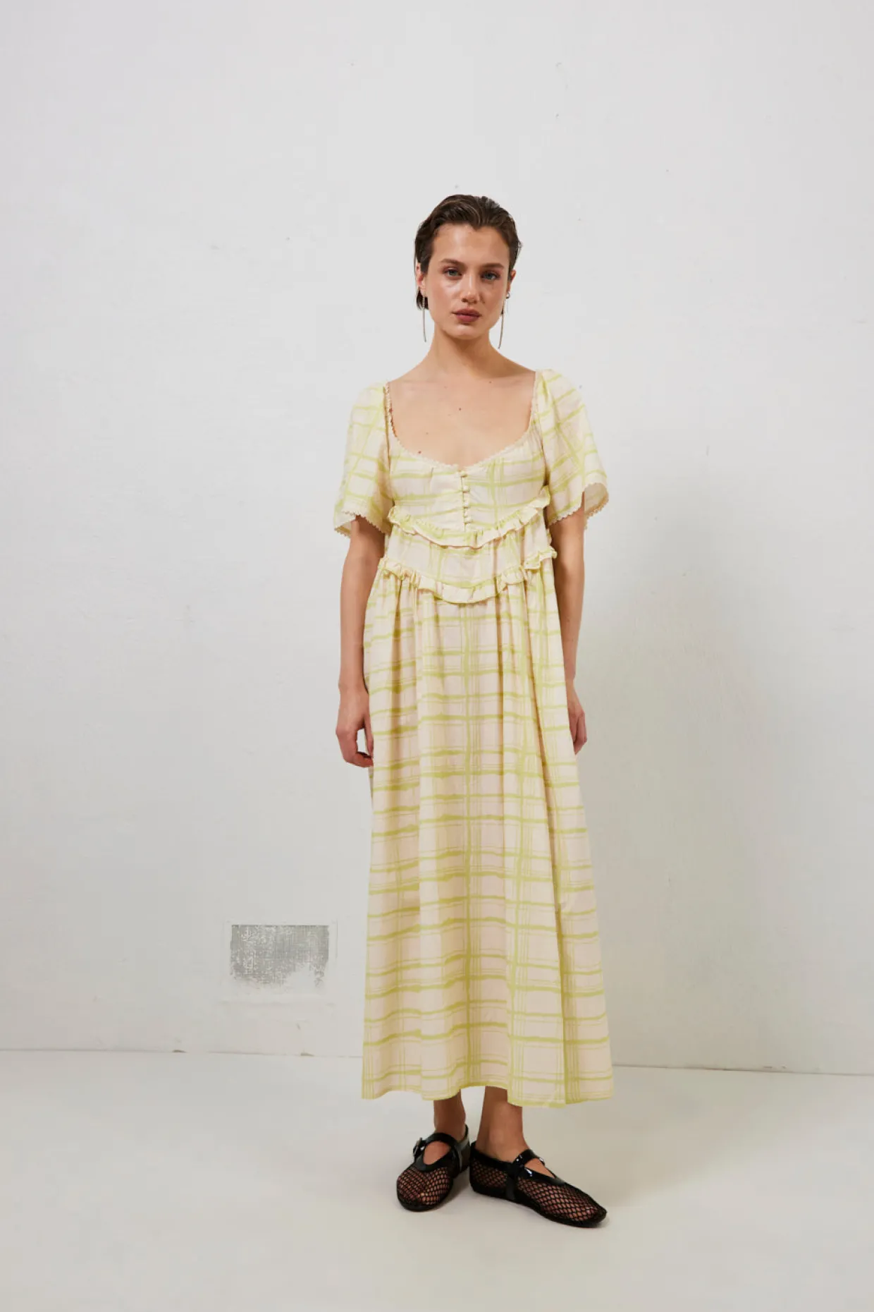 La Prairie Smock Midi Dress Check