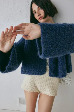 Lacy Knit Cardigan Marle