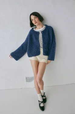 Lacy Knit Cardigan Marle